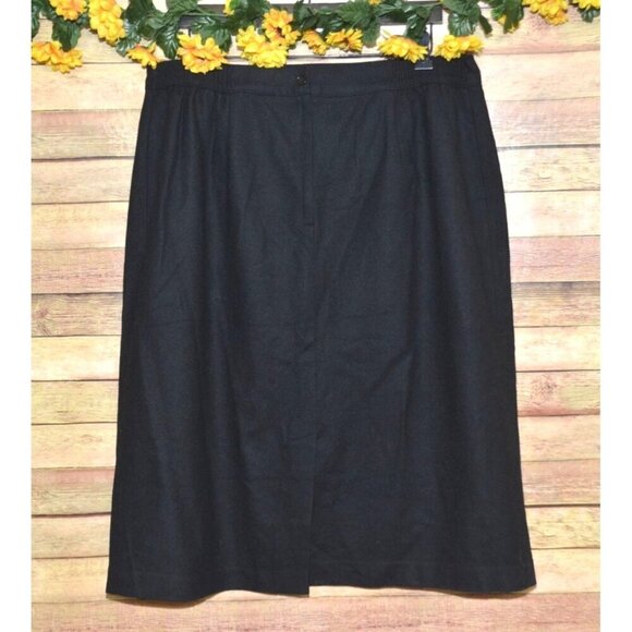 Vintage Prophesy Womens Black Wool Midi Pencil Skirt Size 20W Career Academia - Picture 3 of 9